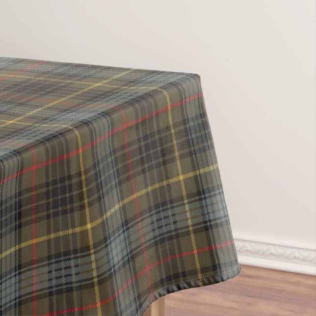 Stewart Hunting Weathered Tartan Plaid Pattern Tablecloth (In Situ)