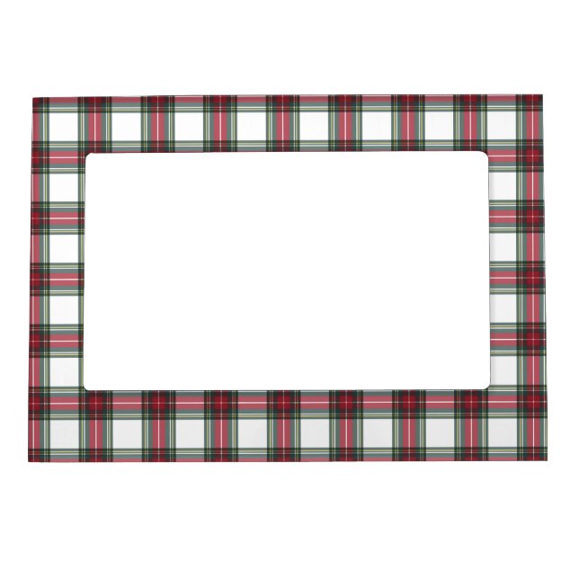 Stewart Plaid Christmas magnetic Picture Frame (Front)