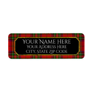 Stewart Plaid Personalize Label