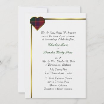 Stewart Red Plaid Heart Wedding Invitation by Everythingplaid at Zazzle