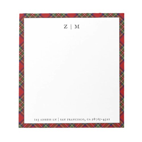 Stewart Royal Clan Tartan Plaid Pattern Notepad