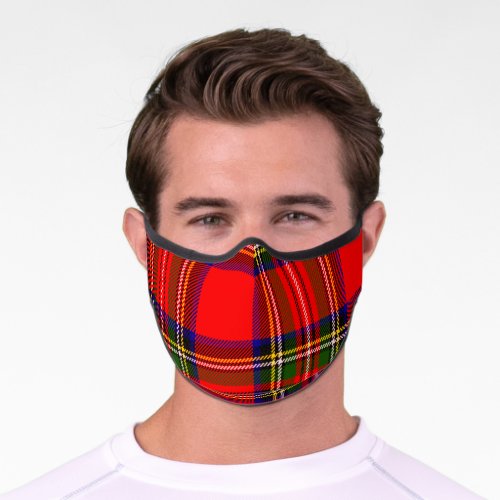 Stewart Royal Clan Tartan Scottish Plaid Buzzed Premium Face Mask