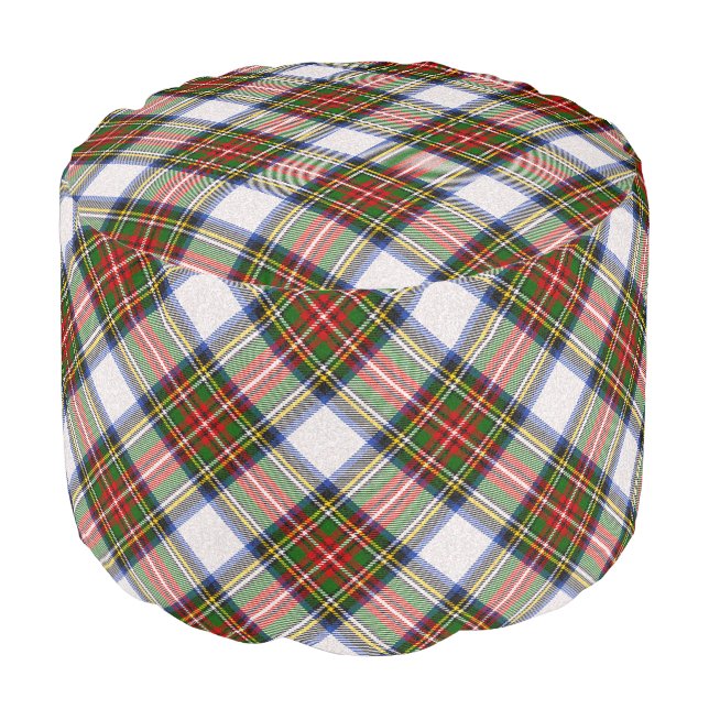 Stewart Royal Dress Clan Tartan Scottish Plaid Pouf (Angled Front)