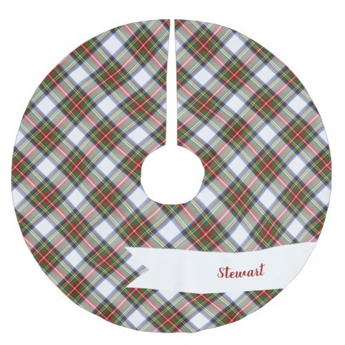 Stewart Royal Dress Plaid Scottish Pattern Brushed Polyester Tree Skirt