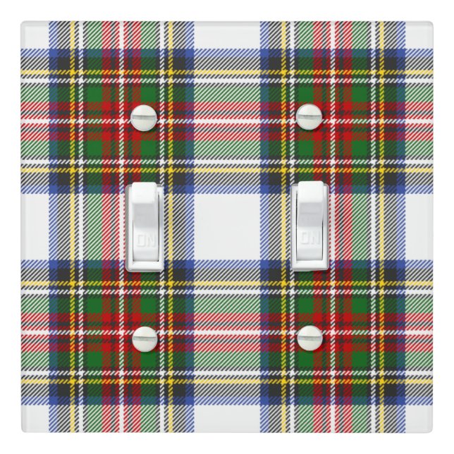 Stewart Royal Dress Plaid Scottish Pattern Center Light Switch Cover (In Situ)