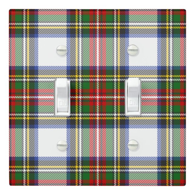 Stewart Royal Dress Plaid Scottish Pattern Center Light Switch Cover (In Situ)