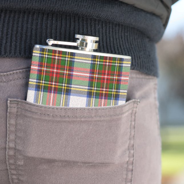 Stewart Royal Dress Plaid Scottish Pattern Flask (In Situ)