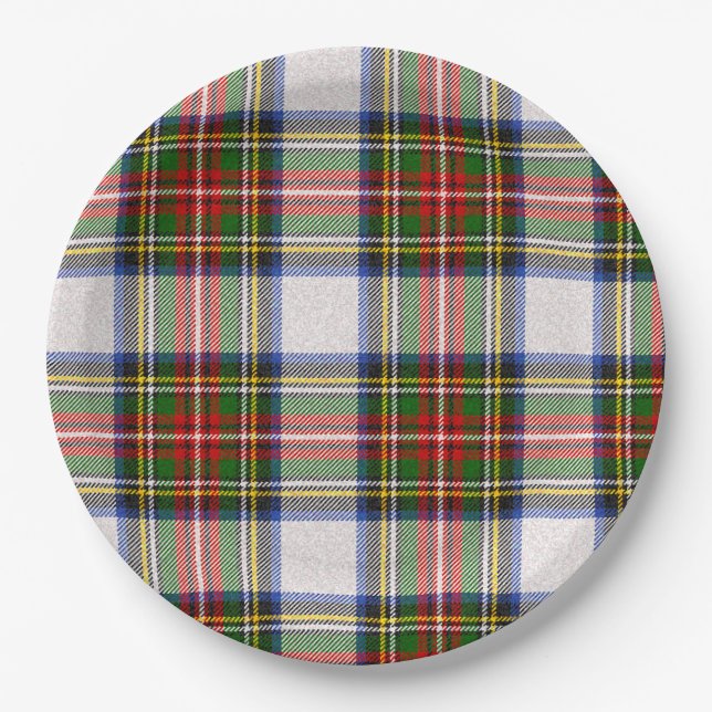 Stewart Royal Dress Plaid Scottish Pattern Paper Plates (Front)