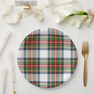 Stewart Royal Dress Plaid Scottish Pattern Paper Plates