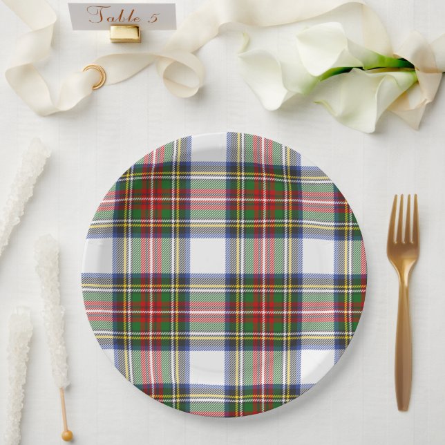 Stewart Royal Dress Plaid Scottish Pattern Paper Plates (Wedding)