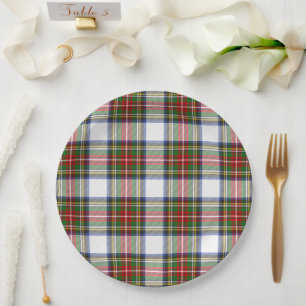 Stewart Royal Dress Plaid Scottish Pattern Paper Plates