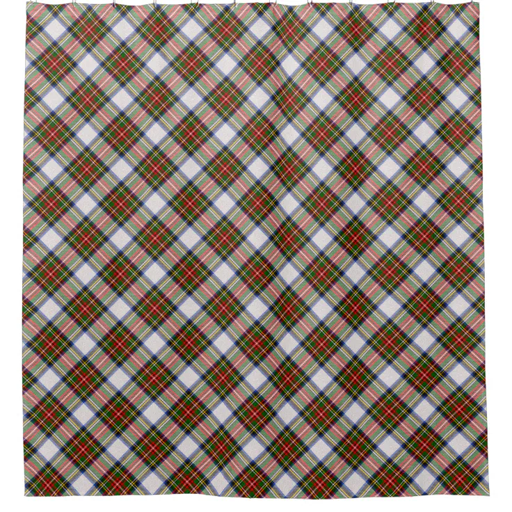 Scottish Tartan Royal Stewart Red Plaids Print Bathroom Shower Curtain