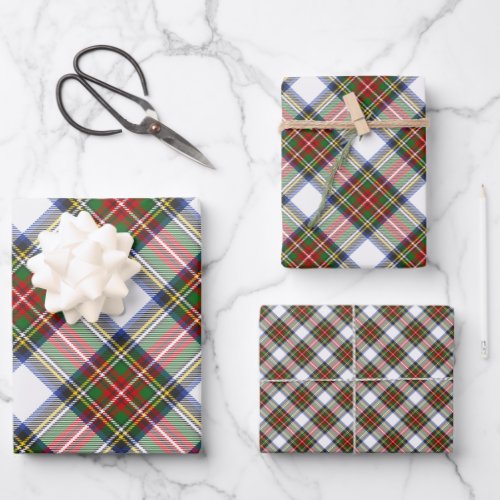 Stewart Royal Dress Plaid Scottish Pattern Wrapping Paper Sheets