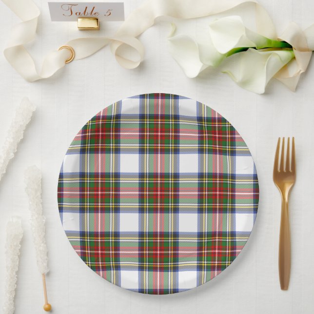 Stewart Royal Dress Plaid Scottish Symmetry Paper Plates (Wedding)