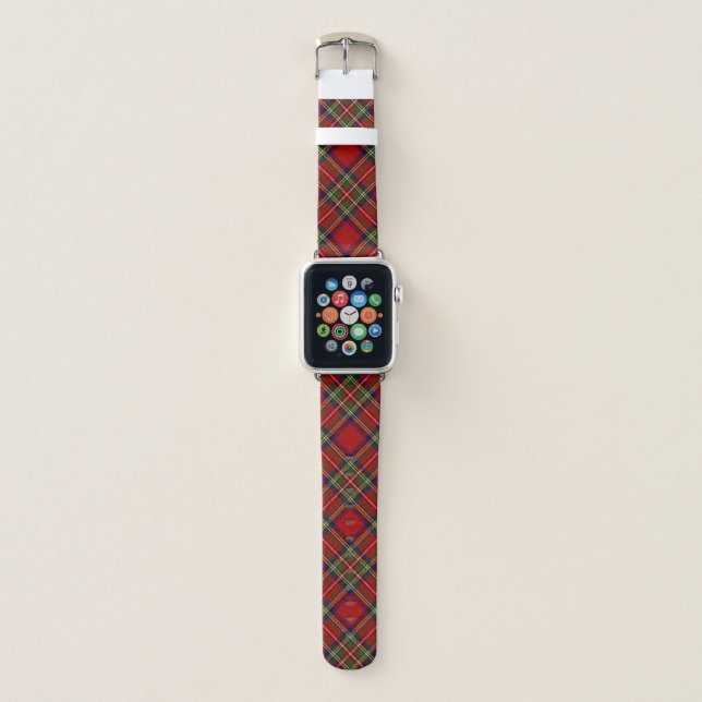 Stewart Royal Scottish Clan Tartan Plaid Apple Watch Band (Front)