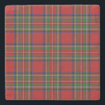 Stewart Royal Tartan Stone Coaster<br><div class="desc">In the 18th century, the different Scottish patterns, the tartans, began to signify belonging to a clan. Each clan then has its own tartan which allows it to be identified by the colors and patterns in which it is dyed. Red, blue, green, yellow and white are the dominant colors of...</div>