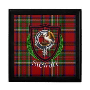Stewart Scottish Clan Tartan & Crest Gift Box