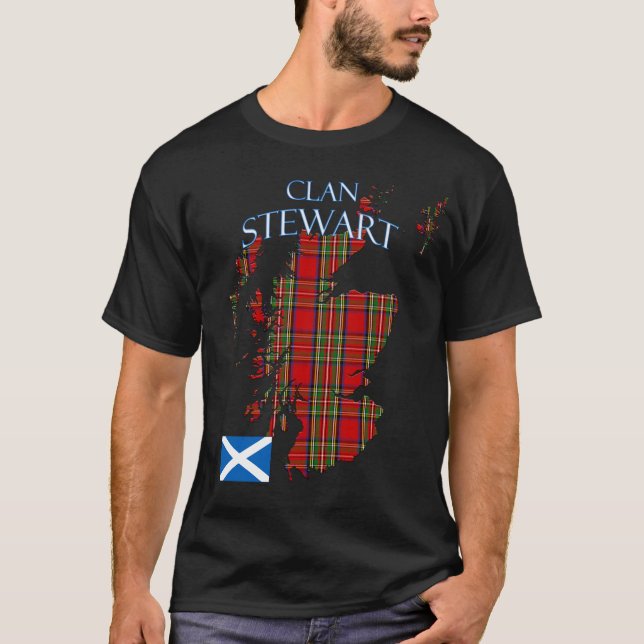 Stewart Scottish Clan Tartan Scotland T-Shirt (Front)
