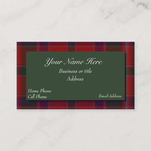 Customizable Stewart Scottish Tartan Plaid Business Card