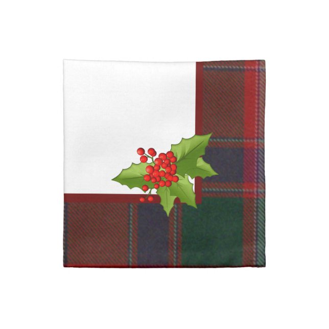 Stewart Scottish Tartan Plaid Christmas Napkins (Quarter Fold)