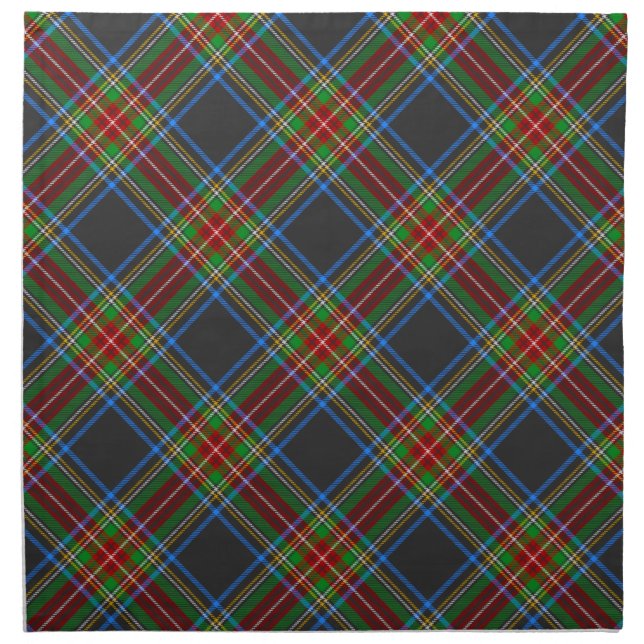 Stewart Stuart Black Clan Tartan Plaid Cloth Napkin (Front)
