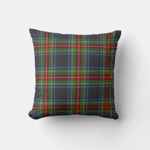 Stewart Stuart Black Clan Tartan Plaid Throw Pillow