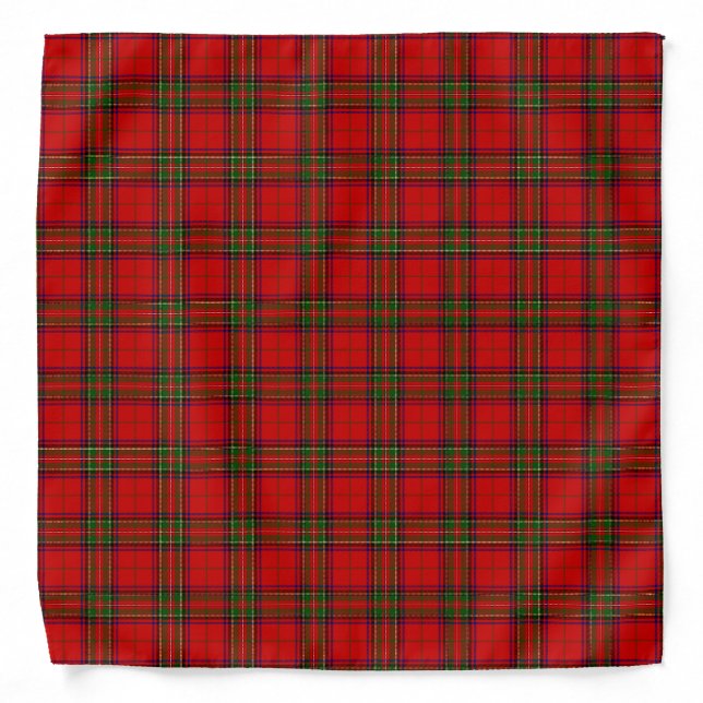 Stewart / Stuart tartan red green plaid Bandana (Front)