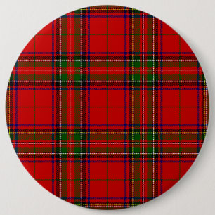 Stewart / Stuart tartan red green plaid Button