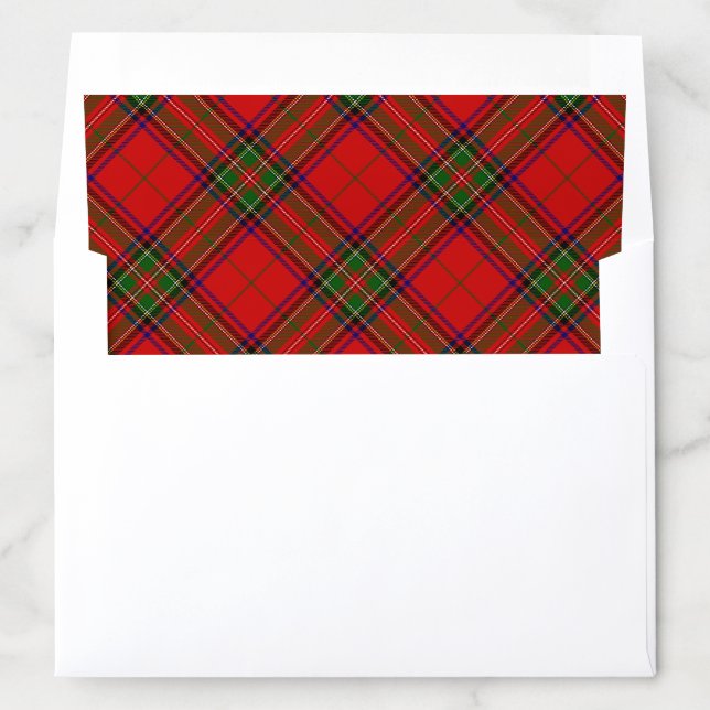 Stewart / Stuart tartan red green plaid Envelope Liner (In Envelope)