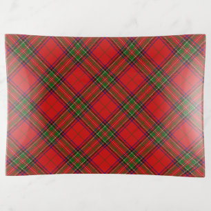 Stewart / Stuart tartan red green plaid Trinket Tray
