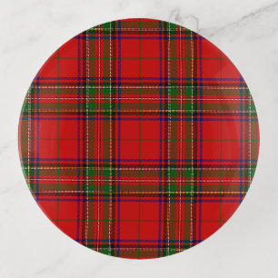 Stewart / Stuart tartan red green plaid Trinket Tray