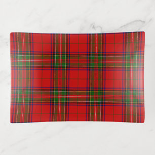 Stewart / Stuart tartan red green plaid Trinket Tray