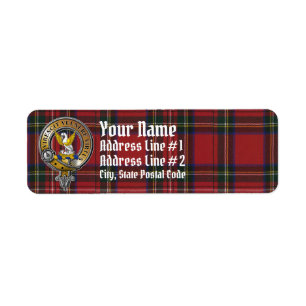 Stewart Tartan & Badge Label