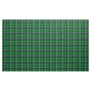 Stewart Tartan Blue Green and Black Plaid Fabric