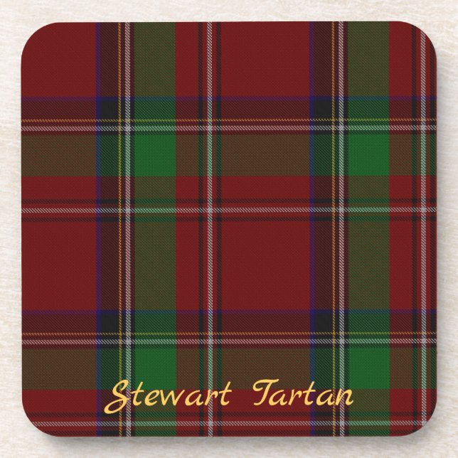 Stewart Tartan Coasters Wedding Gift Set of 6 (Front)