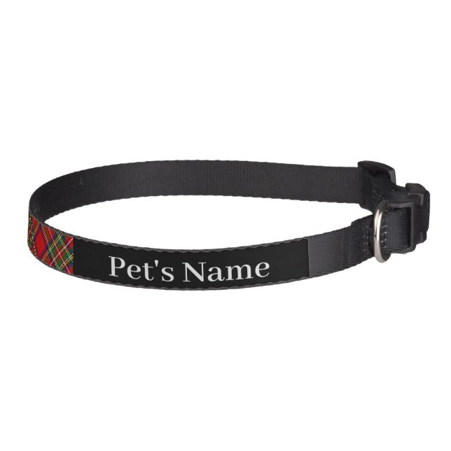 Stewart Tartan Personalized Pet Collar (Right)