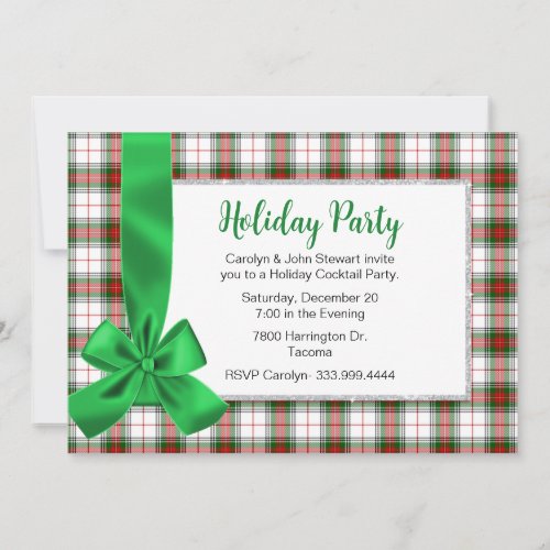 Stewart Tartan Plaid Custom Christmas Party  Invitation