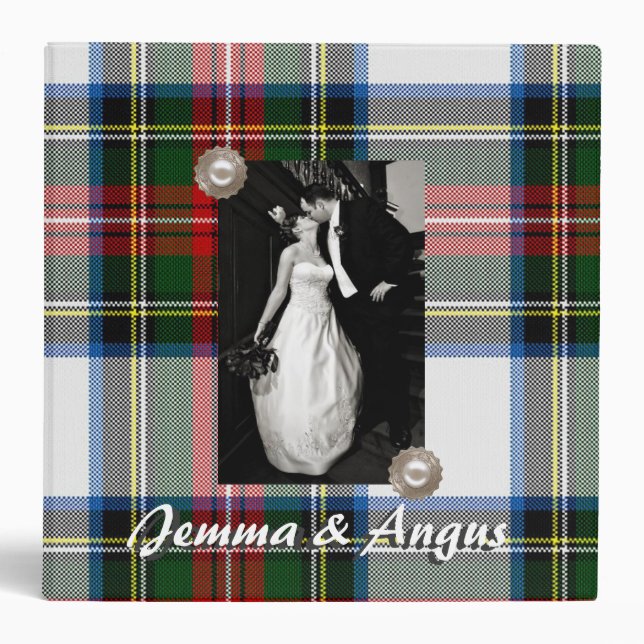 Stewart Tartan Plaid Wedding Binder (Front)