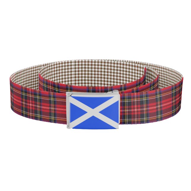 Stewart Tartan Scottish Saltire Belt (Coil)