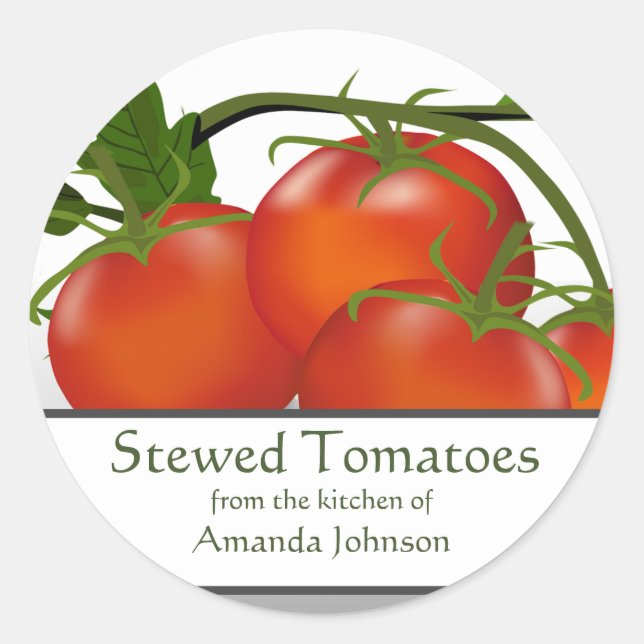 Stewed Tomatoes Classic Round Sticker (Front)