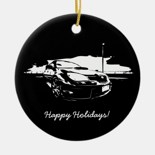 STI Impreza Rolling Shot Ceramic Ornament (Front)