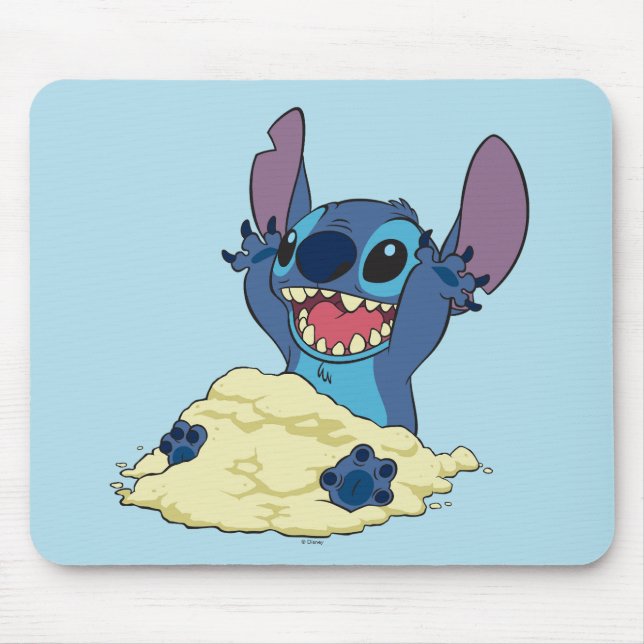 Stich Playing in Sand Disney Mouse Pad (Front)