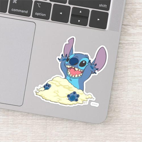 Stich Playing in Sand Disney Sticker