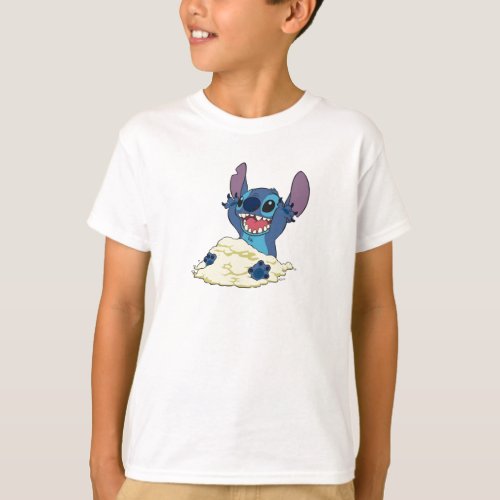Stich Playing in Sand Disney T_Shirt