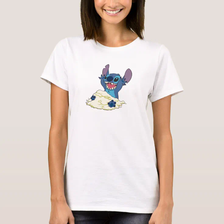 Stich Playing in Sand Disney T-Shirt | Zazzle