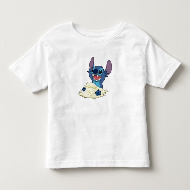 Stich Playing in Sand Disney Toddler T-shirt (Front)