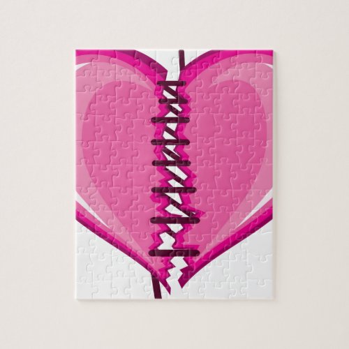 Stiched Broken Heart vector Jigsaw Puzzle