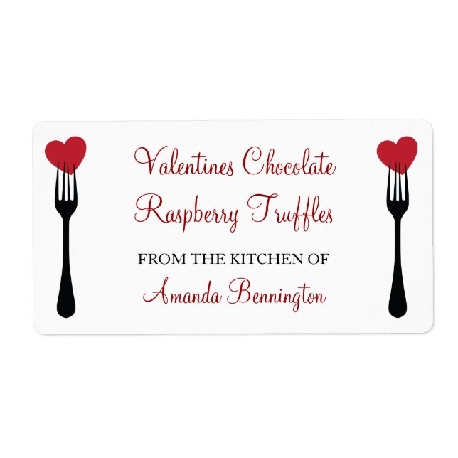 Stick a Fork in my Heart Valentines Baking Label (Front)