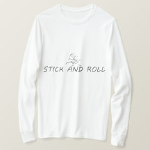 Stick and roll, funny stick man playing guitar