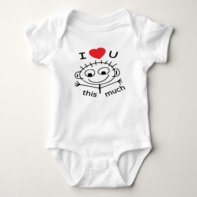Stick Baby I Love You Baby Bodysuit (Front)